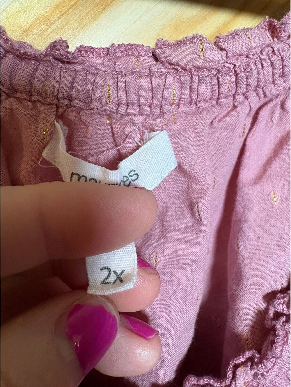 Maurices Mauve Embroidered Bohemian Style Blouse Size 2X - Picture 5 of 10